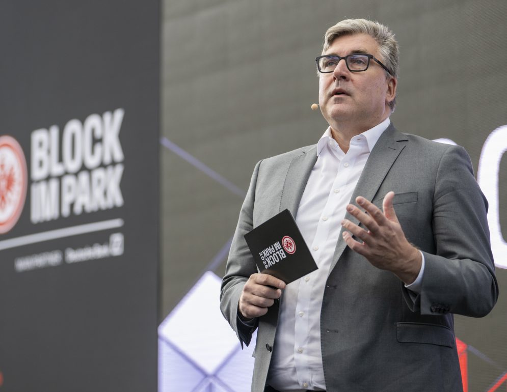 15.05.2025, xfux, Fussball 1. Bundesliga, Eintracht Frankfurt – Block im Park 2025, Konferenz