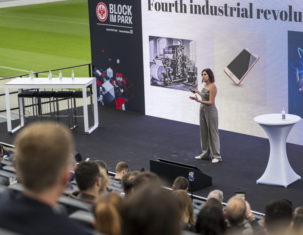 15.05.2025, xfux, Fussball 1. Bundesliga, Eintracht Frankfurt – Block im Park 2025, Konferenz